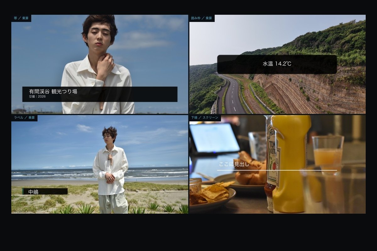 テロップの下敷きの例